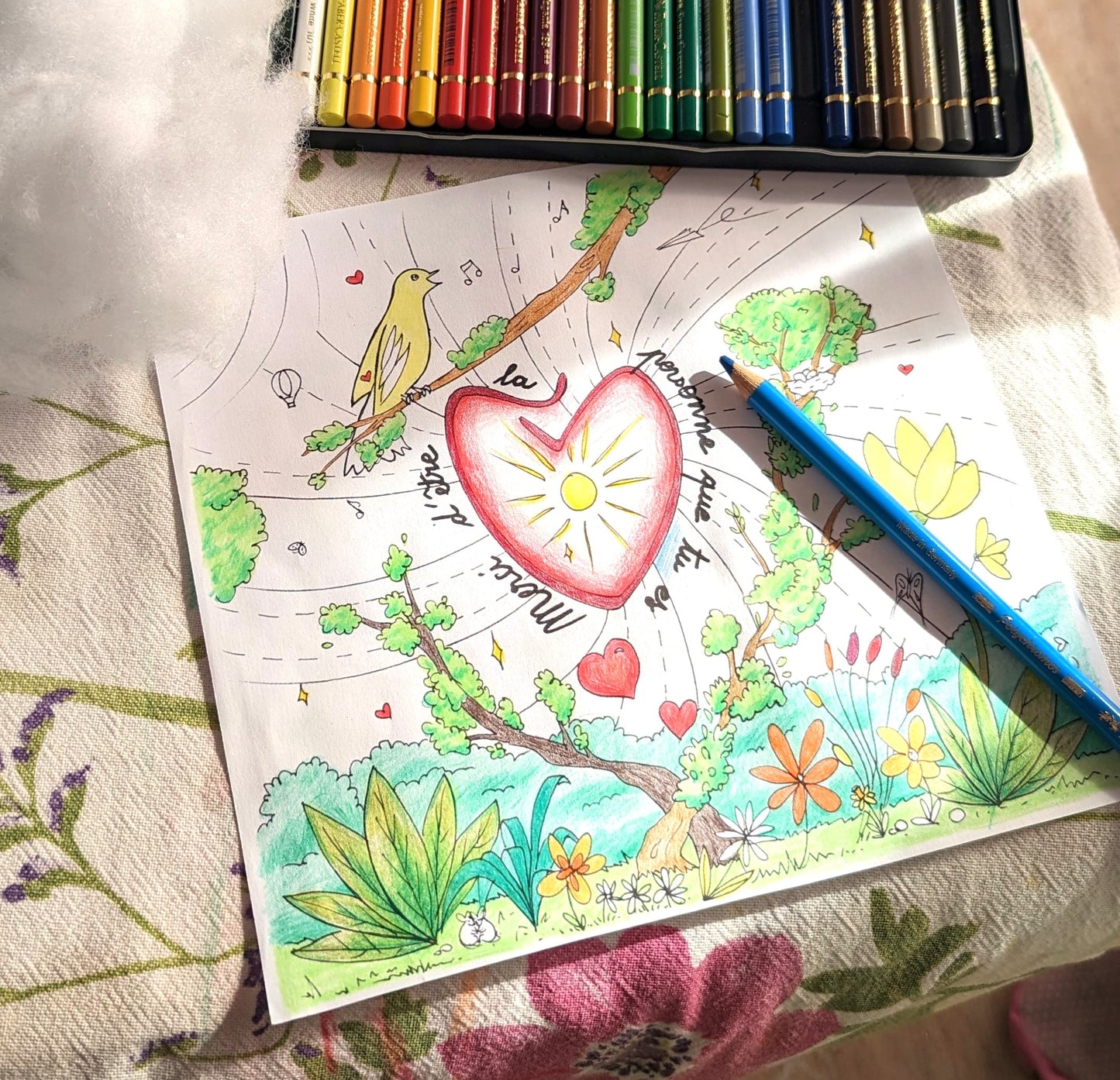 Illustration à colorier Saint-Valentin - GRATUIT